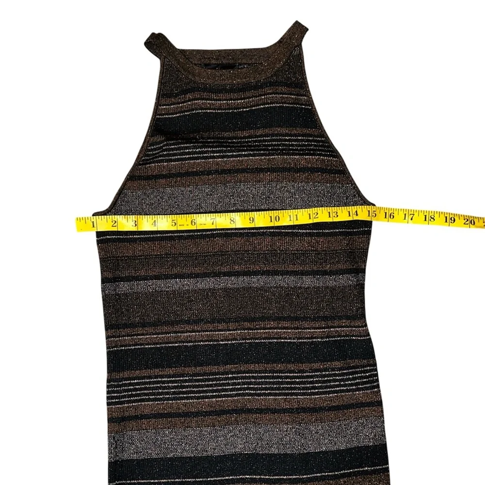 House of Harlow 1960 Black and Brown Striped Midi Dress - Picture 4 of 5